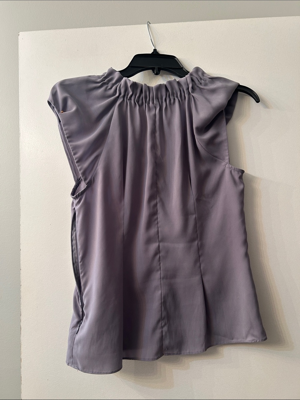 Express Gray Ruffle-Front Sleeveless Blouse - Picture 2 of 3